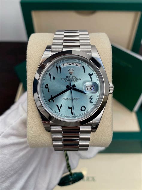 rolex platinum arabic|Rolex arabic dial iced out.